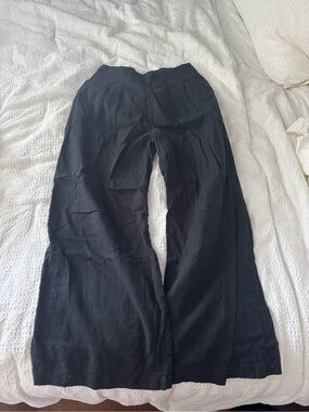 Abercrombie linen Wide Leg Black Pants